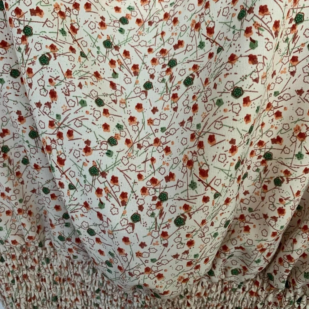 Floral Top Cinched Waist Summer - Picture 2 of 3